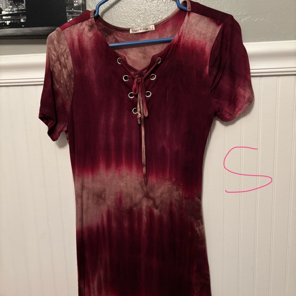 Tie-Dye Lace-Up Dress